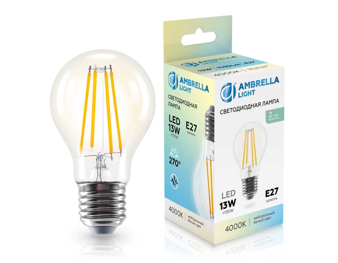 Лампа светодиодная Лон A60 13W 4000K Ambrella light Bulding 601314