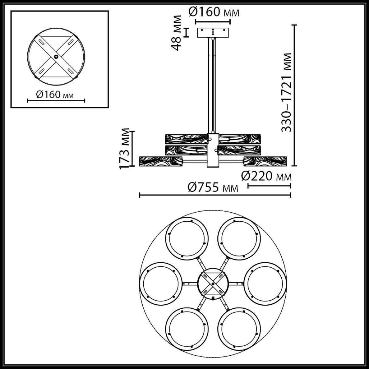 Подвесная люстра Odeon Light Riviera L-Vision 5450/99L