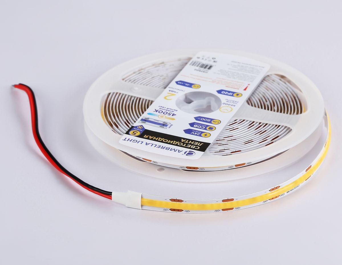 Светодиодная лента Ambrella Light 10W/m 320LED/m COB дневной белый 5M GS4652