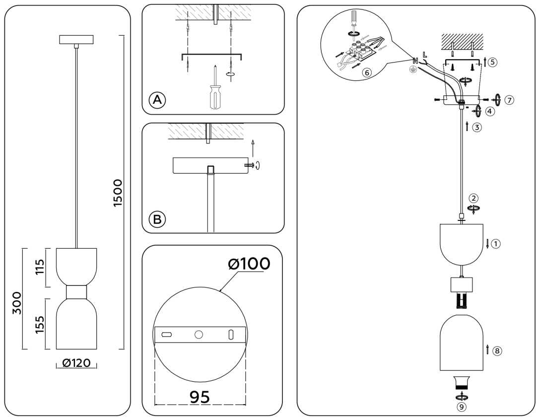 Подвесной светильник Ambrella light High Light LH56091