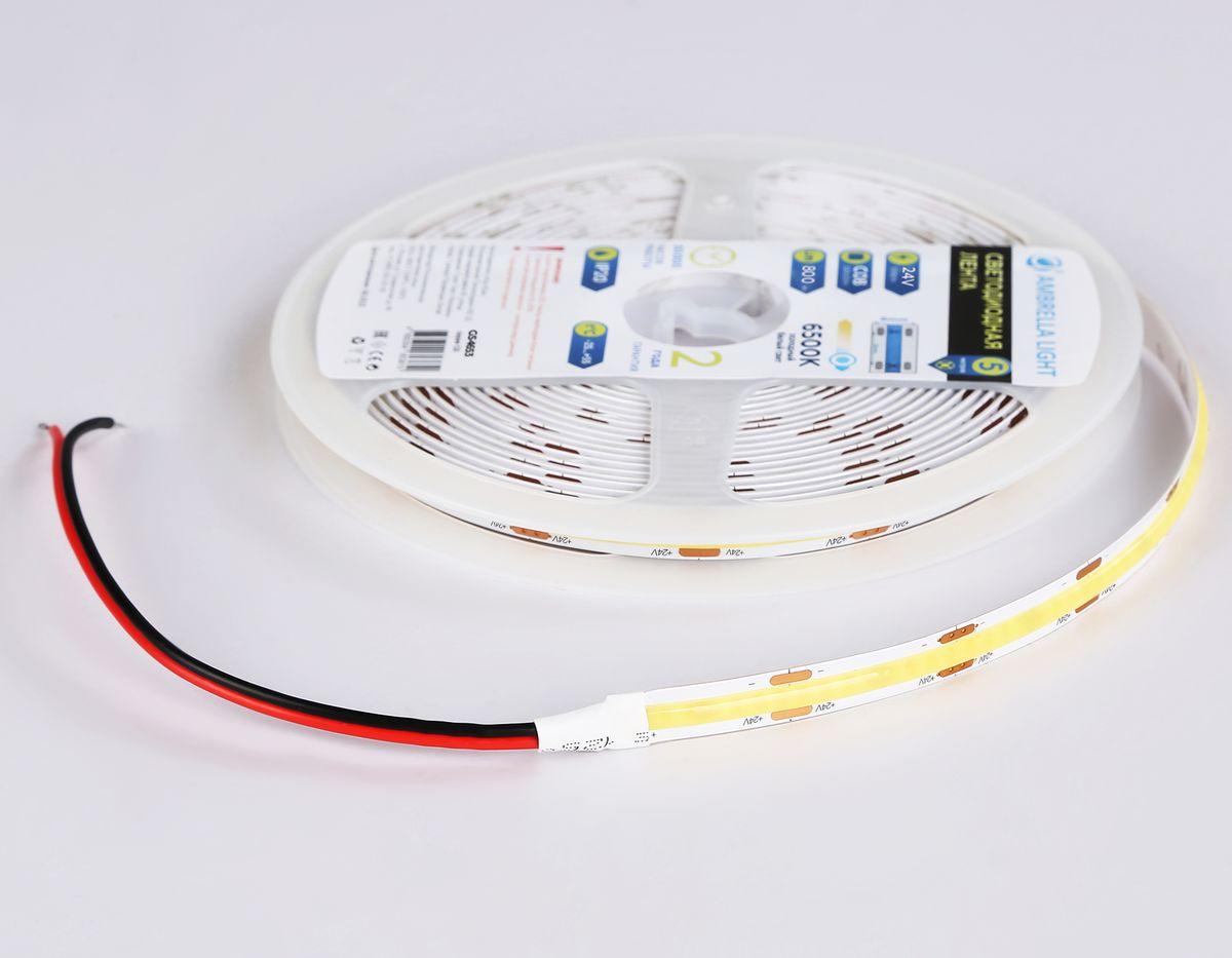 Светодиодная лента Ambrella Light 10W/m 320LED/m COB холодный белый 5M GS4653