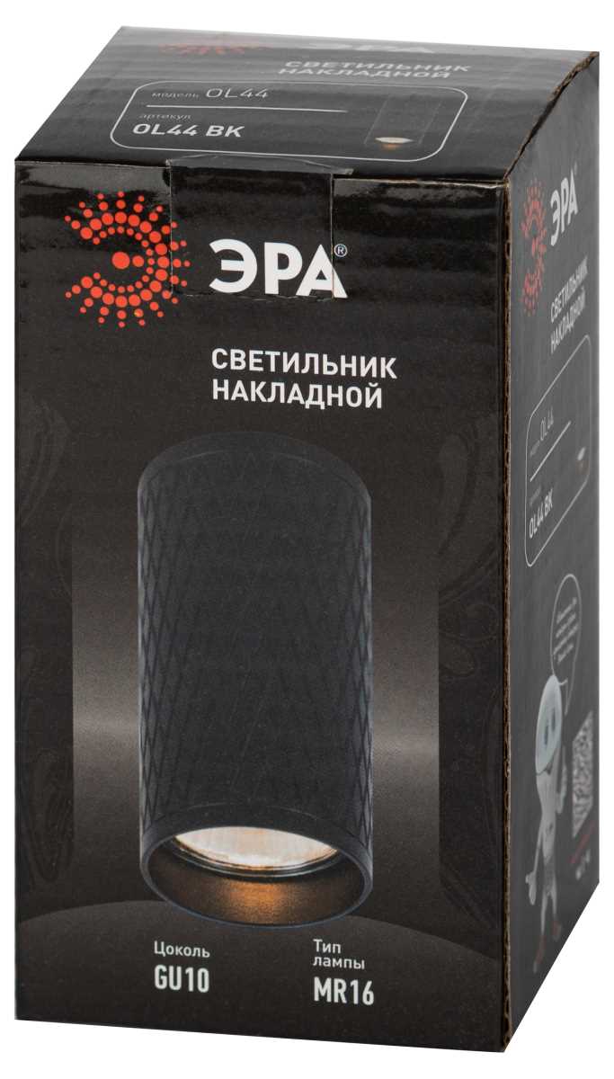 Настенно-потолочный светильник ЭРА OL44 BK Б0058496