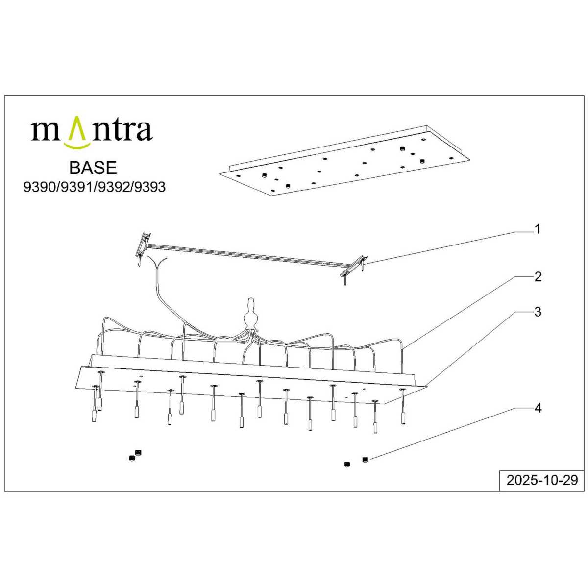 Подвесная люстра Mantra Boomerang 9393+9240 (14L)