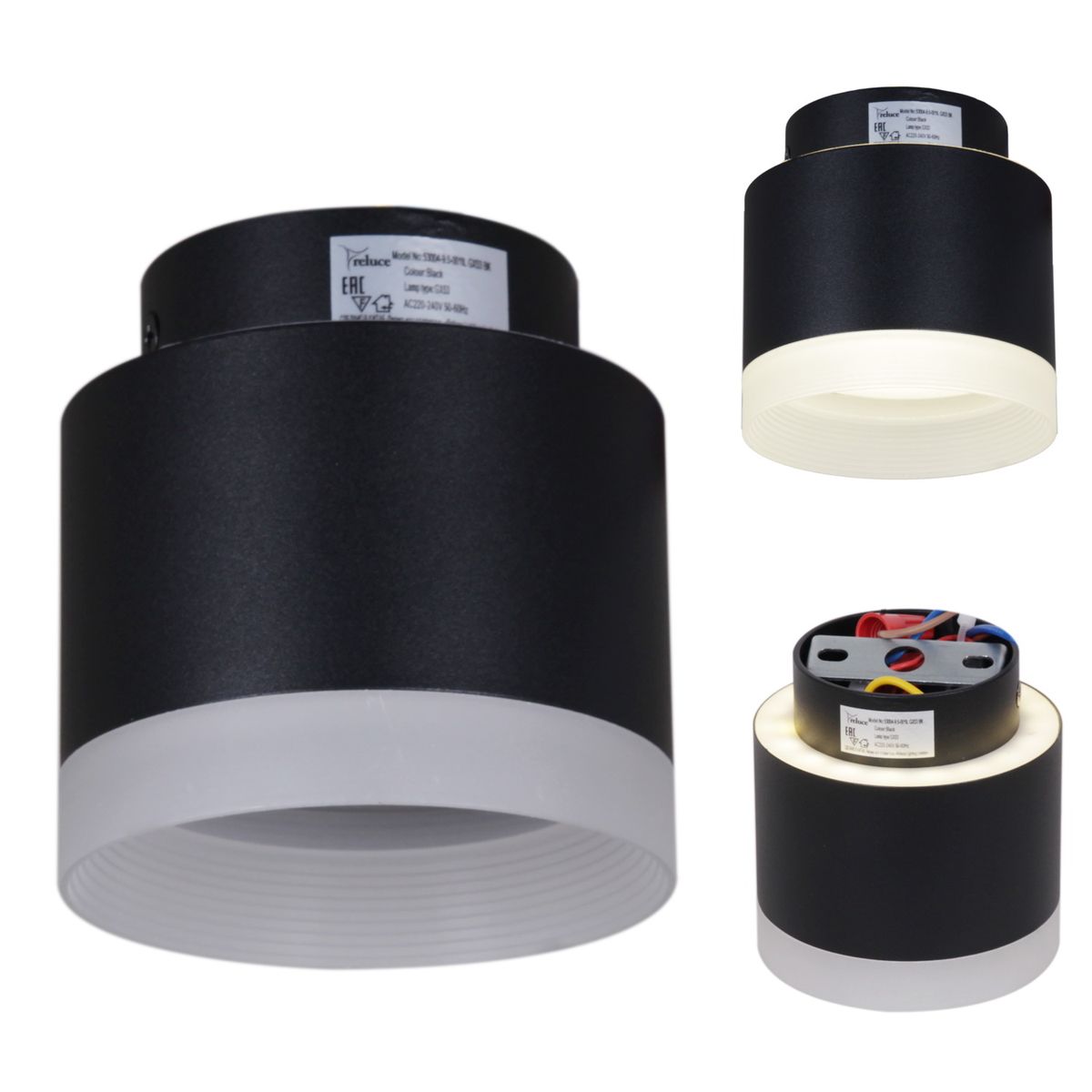 Потолочный светильник Reluce 53004-9.5-001IL GX53+LED3W BK