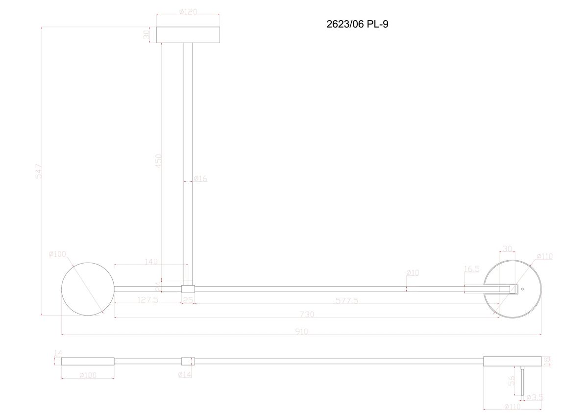 Подвесной светодиодный светильник Divinare Malcone 2623/06 PL-9