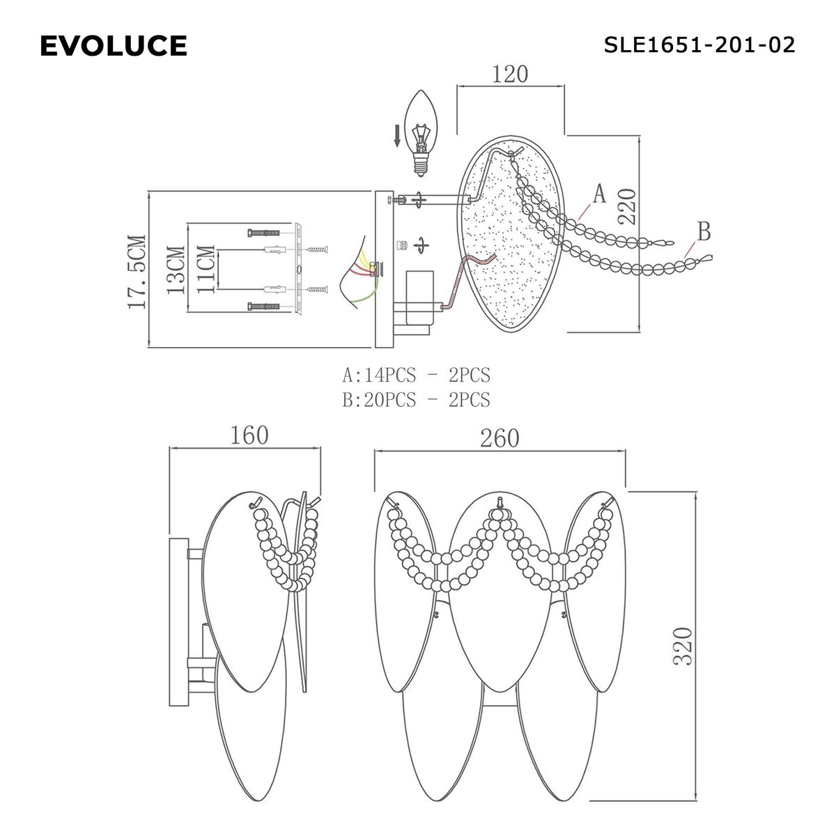 Настенный светильник Evoluce Roomi SLE1651-201-02