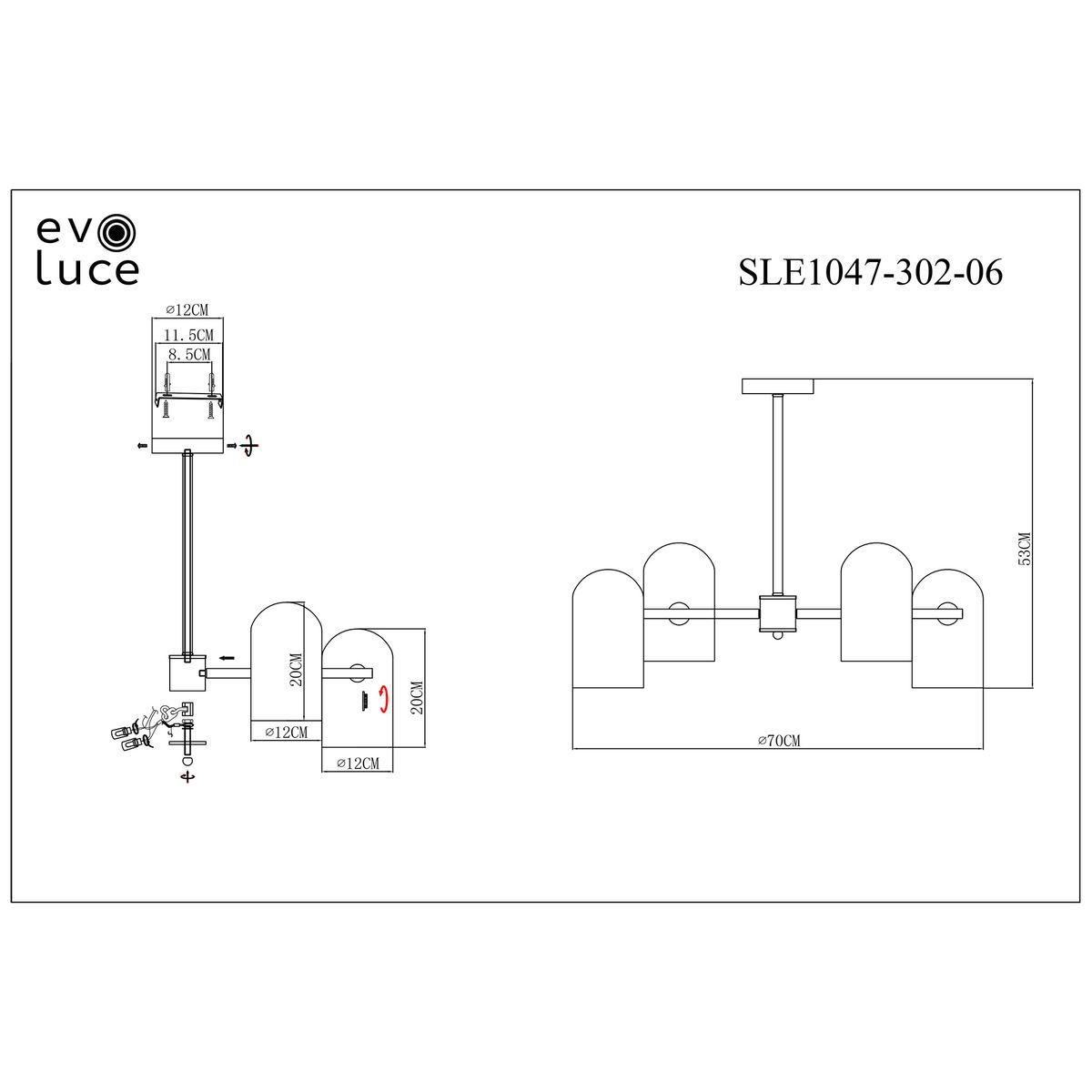 Подвесная люстра Evoluce Nobilia SLE1047-302-06