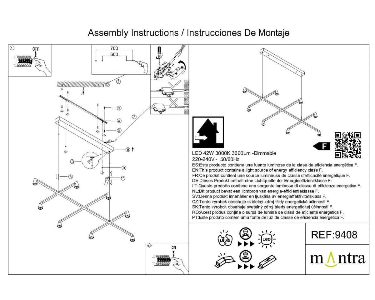 Подвесная люстра Mantra Africa 9408