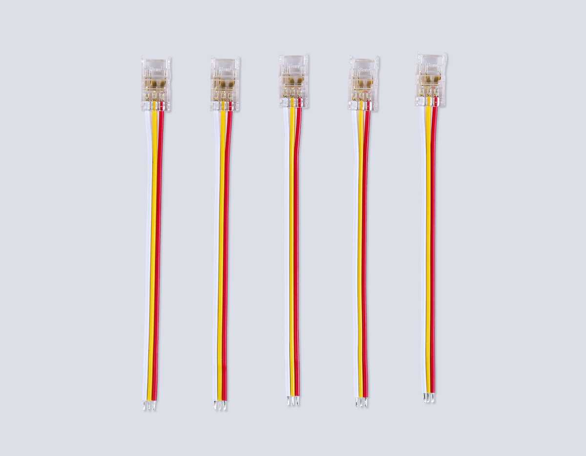 Соединитель гибкий односторонний AMBRELLA LIGHT ILLUMINATION COB CCT 12/24V для лент 8mm (3 конт.) (5шт. в комплекте) GS7406