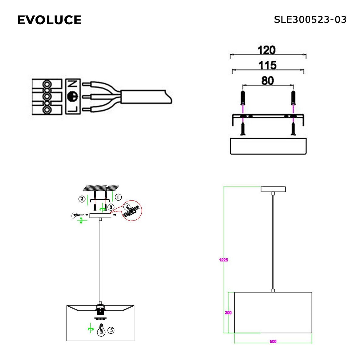Подвесная люстра Evoluce Brescia SLE300523-03