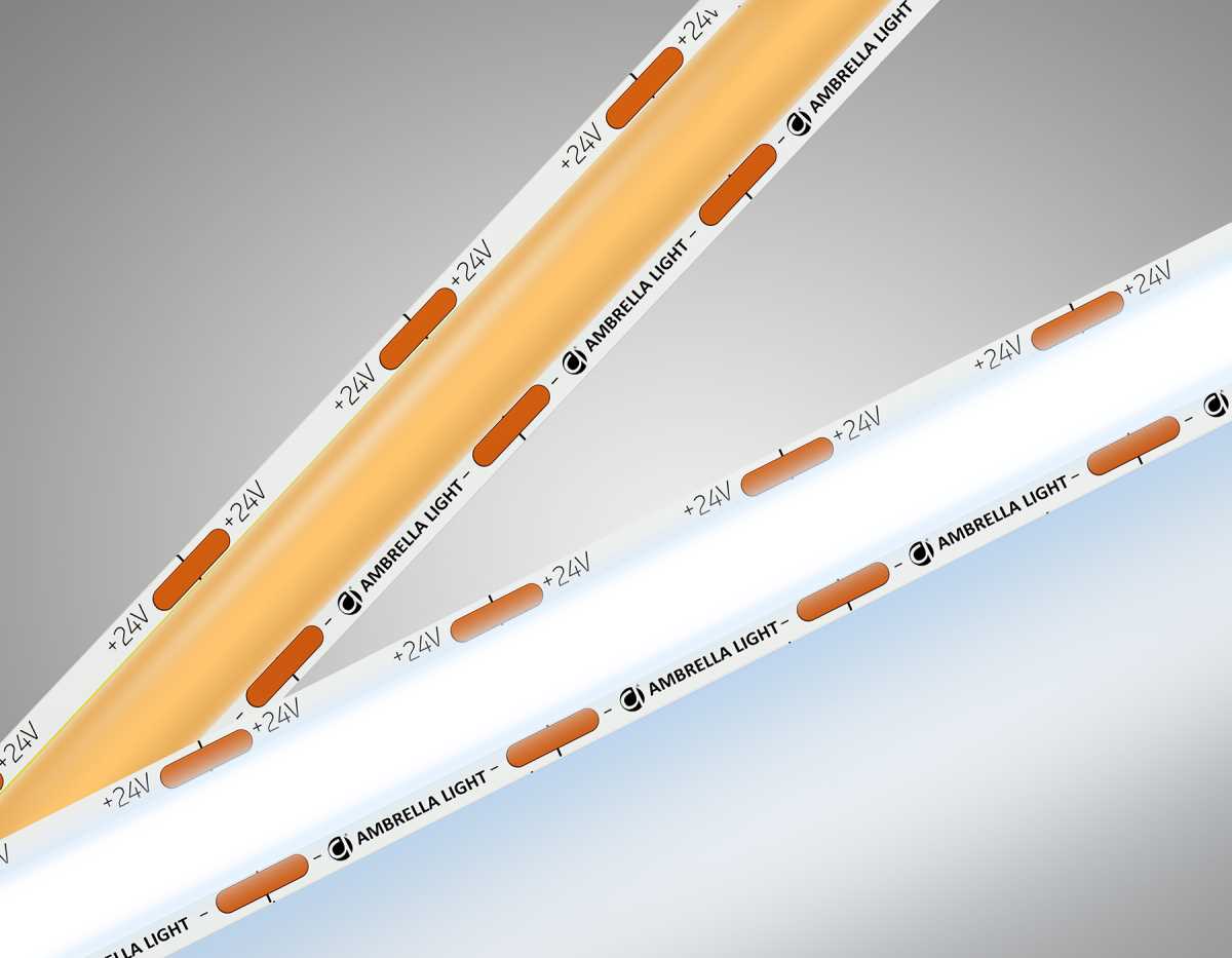 Светодиодная лента Ambrella Light GS4803 COB 616Led/19W m/ 24V IP20 6500K/ 5m*12mm*2mm (2 конт.) GS4803