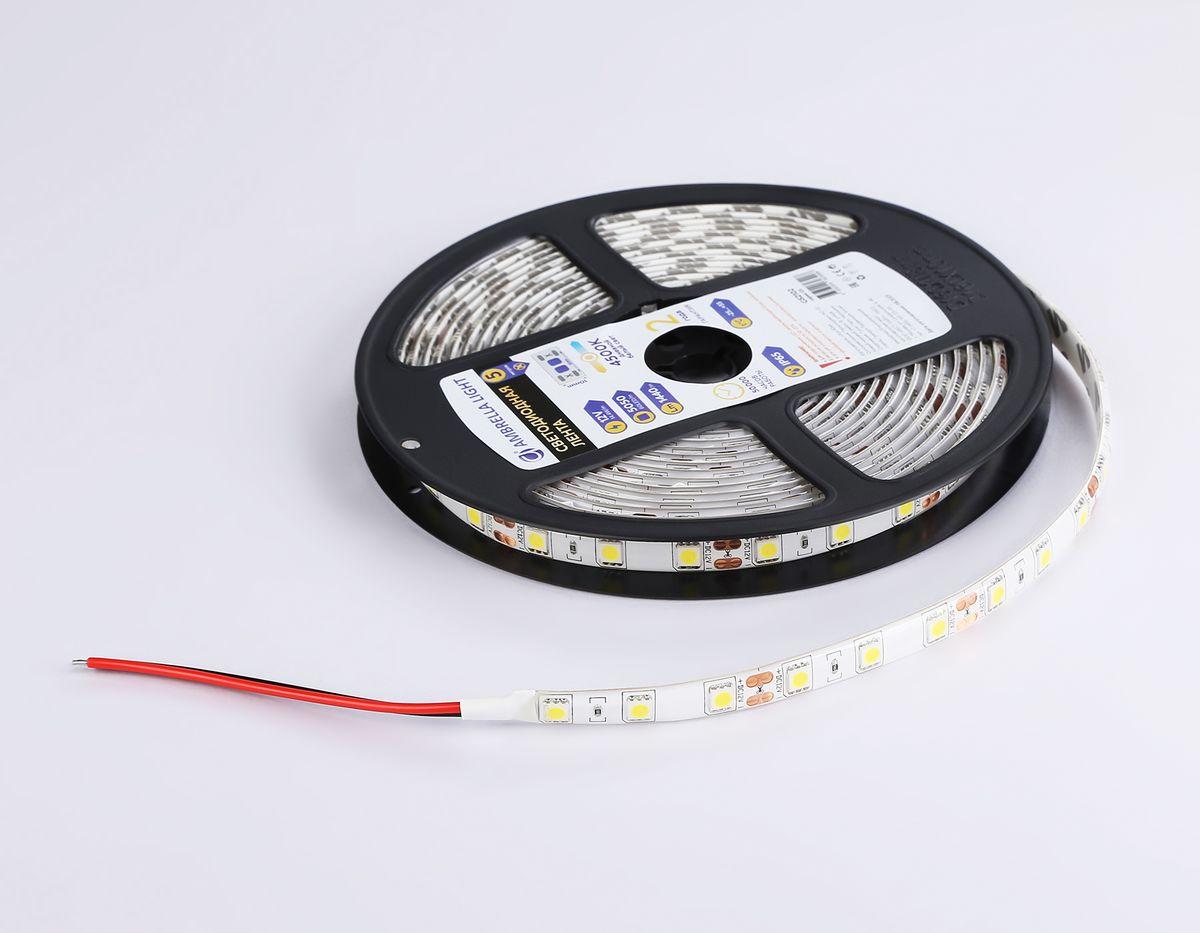 Светодиодная влагозащищенная лента Ambrella Light 14,4W/m 60LED/m 5050SMD дневной белый 5M GS2102