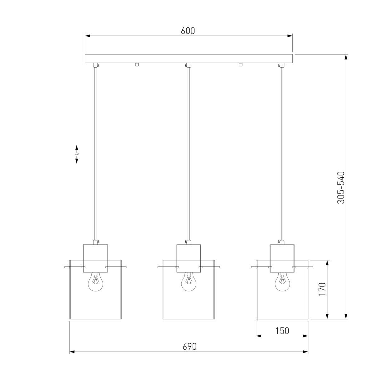 Подвесной светильник Eurosvet Trim 50227/3 дымчатый