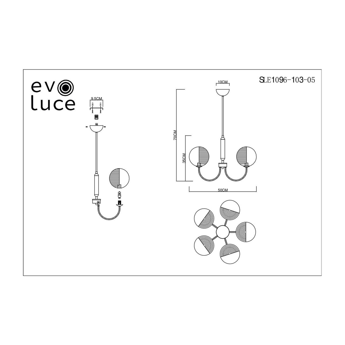 Подвесная люстра Evoluce Aveiro SLE1096-103-05
