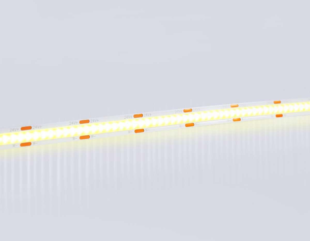 Светодиодная лента Ambrella Light GS4901 COB 608Led/ 12W m/ 24V IP20 CCT 3000-6500K/ 5m*8mm*2.2mm (3 конт.) GS4901