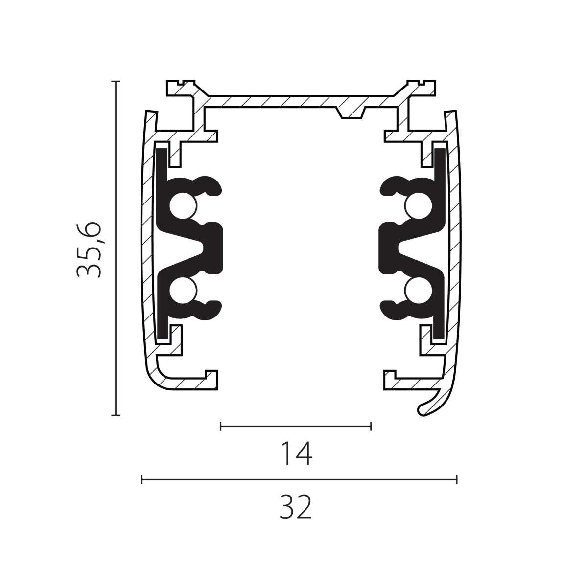 Трек четырехконтактный 3-фазный стыковочными пазами (круглые медные жилы), 2м Quattro Lightstar 504028-R