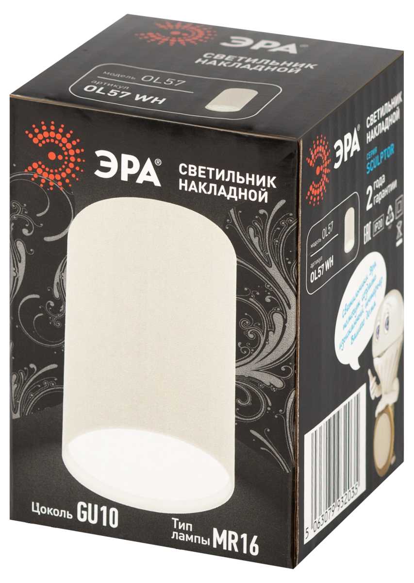 Настенно-потолочный светильник ЭРА Sculptor OL57 BK Б0066775