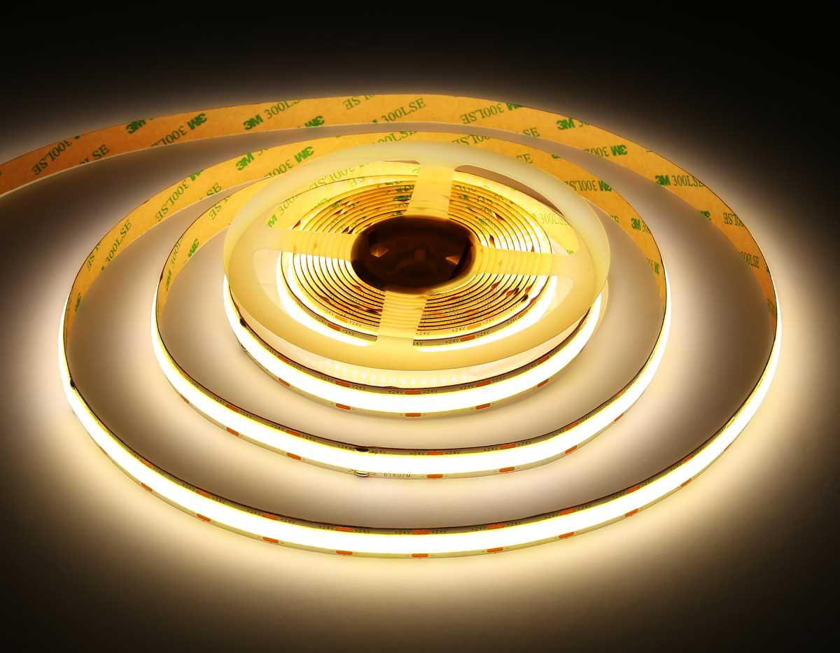 Светодиодная лента Ambrella Light GS4802 COB 616Led/19W m/ 24V IP20 4500K/ 5m*12mm*2mm (2 конт.) GS4802