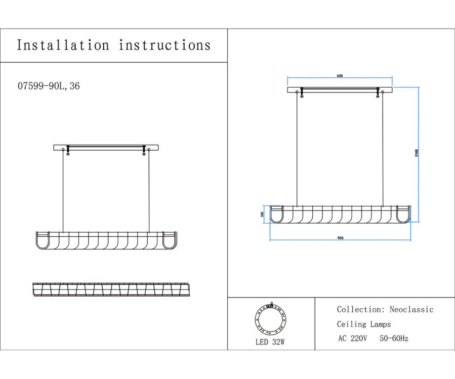Люстра Kink Light Гэлли 07599-90L,36