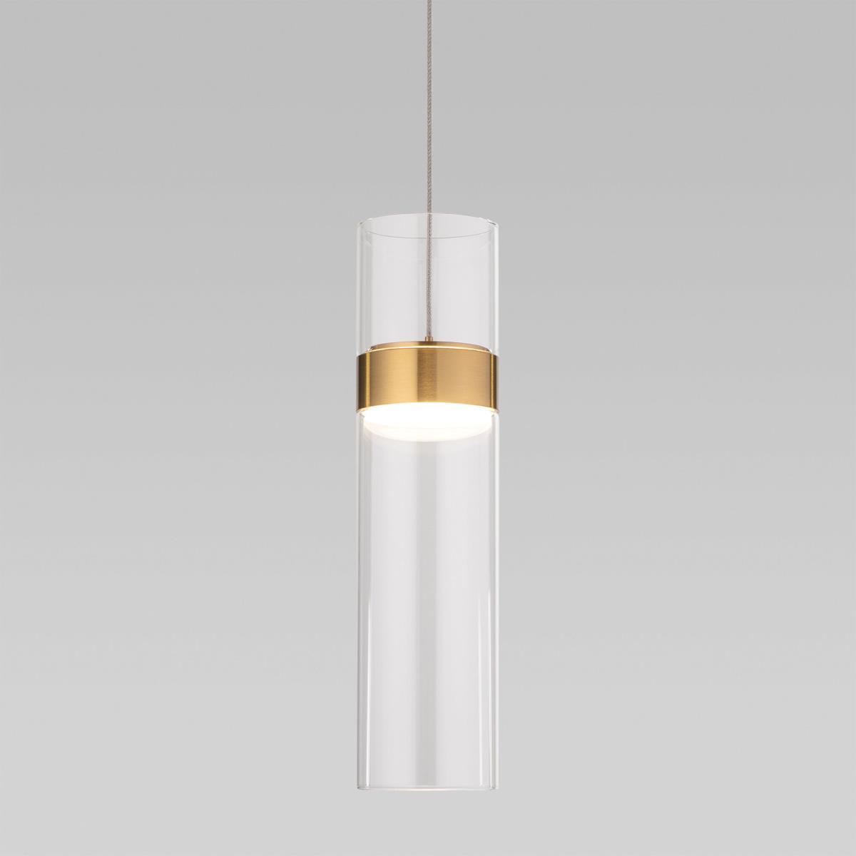 Подвесной светодиодный светильник Eurosvet Lumen 50244/1 Led латунь/прозрачный