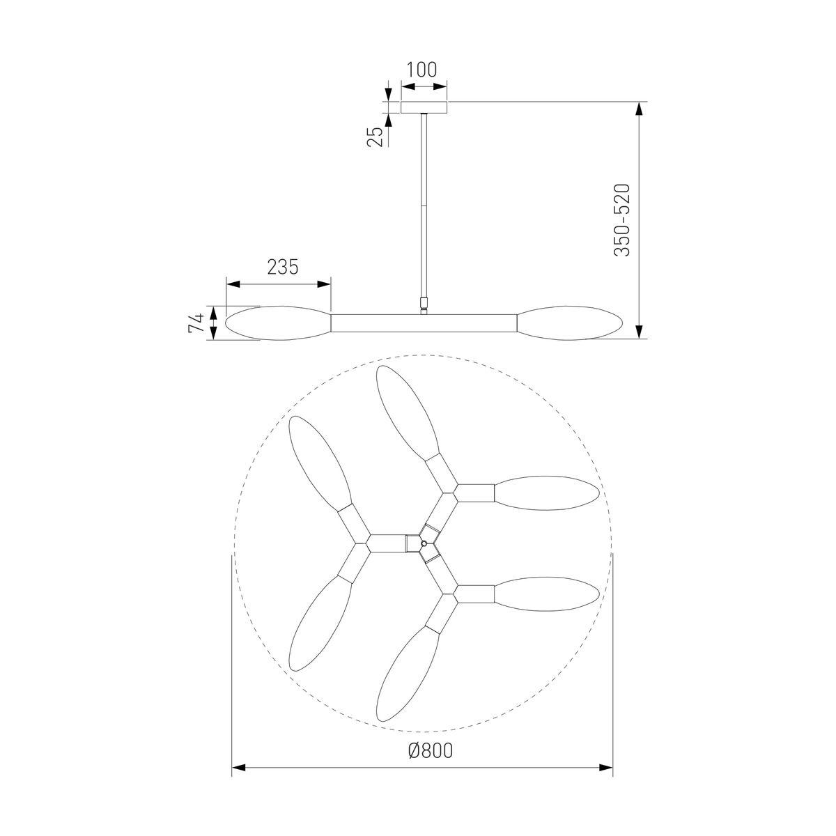 Потолочная люстра Eurosvet Covalent 30180/6 черный