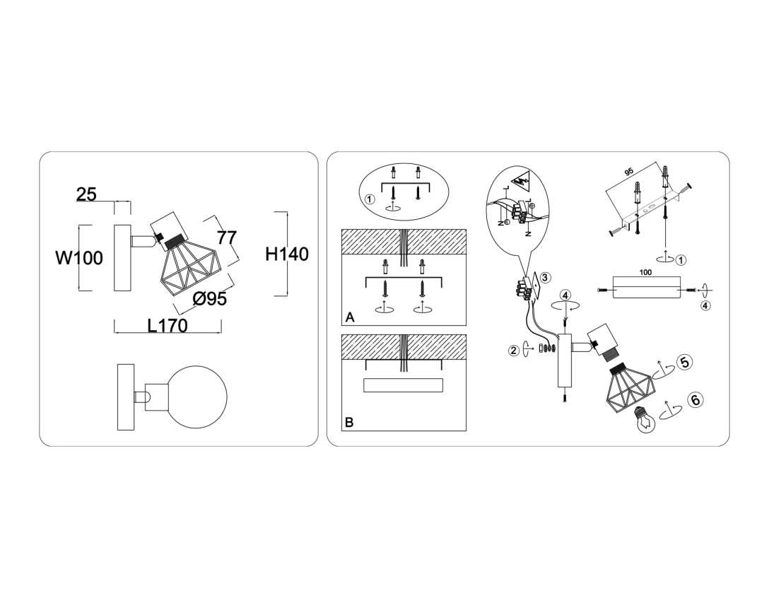Настенно-потолочный спот Ambrella light TRADITIONAL TR8655
