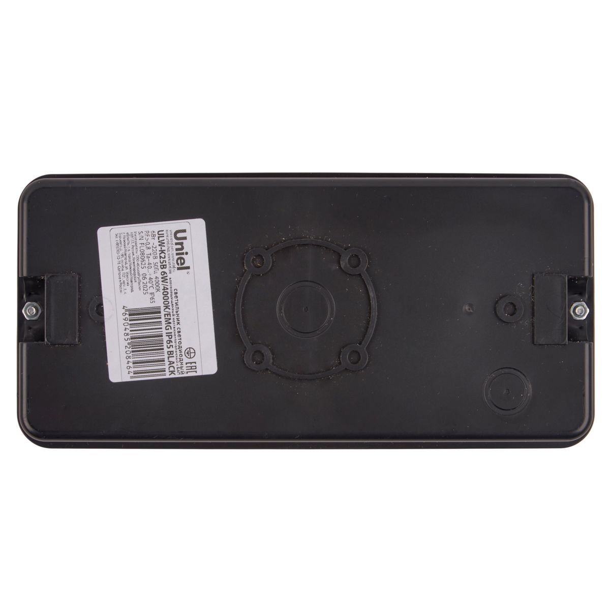 Светильник пылевлагозащищенный Uniel ULW-K25B 6W/4000K/EMG IP65 BLACK