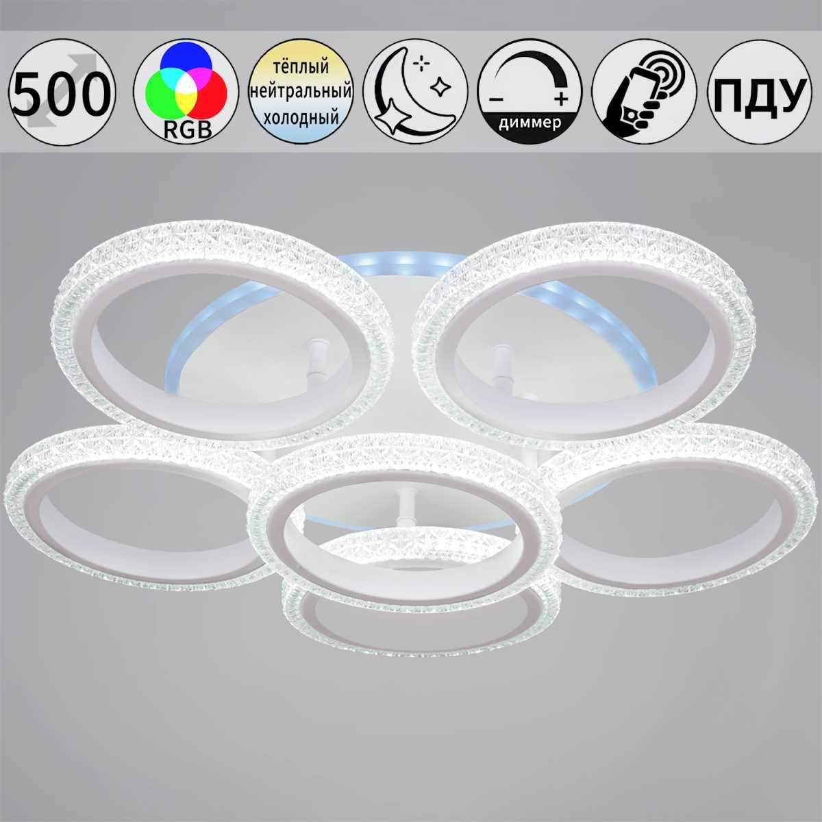 Светильник потолочный Reluce 06333-0.3-4+4A WH (RGB)