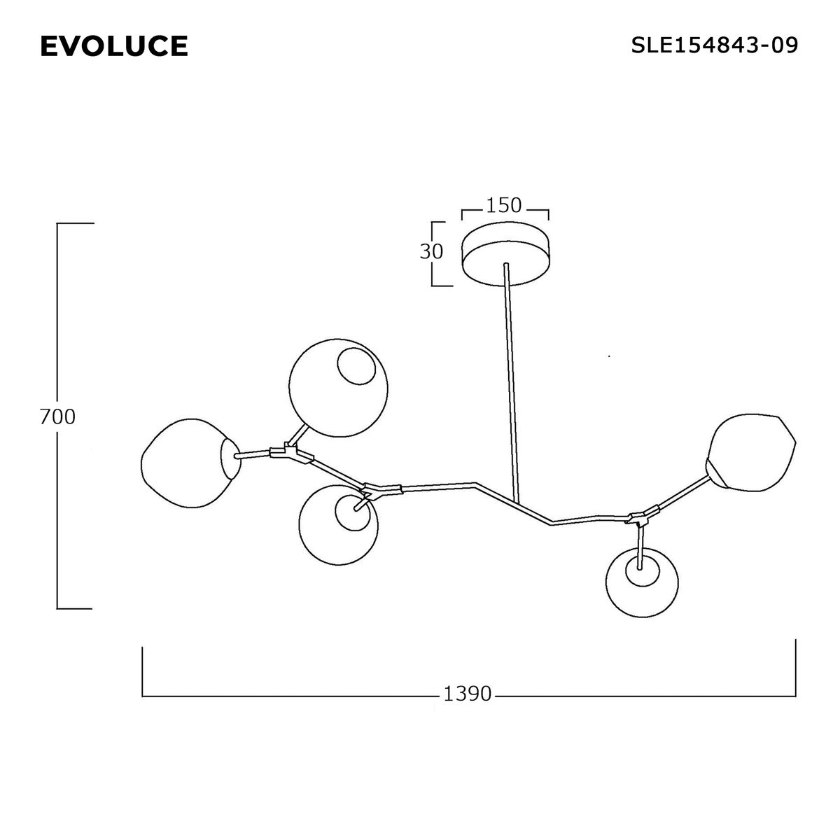 Подвесная люстра Evoluce Rametto SLE154843-09