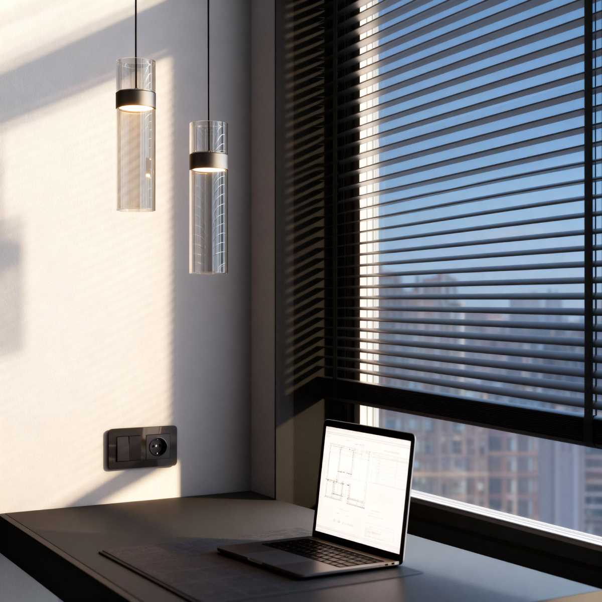 Подвесной светодиодный светильник Eurosvet Lumen 50244/1 Led черный/прозрачный