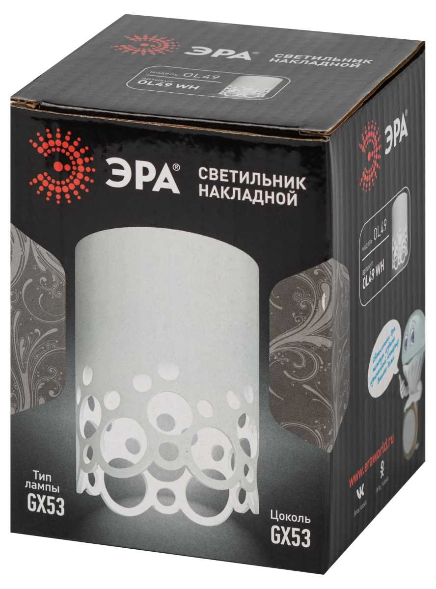 Настенно-потолочный светильник ЭРА OL49 WH Б0059801