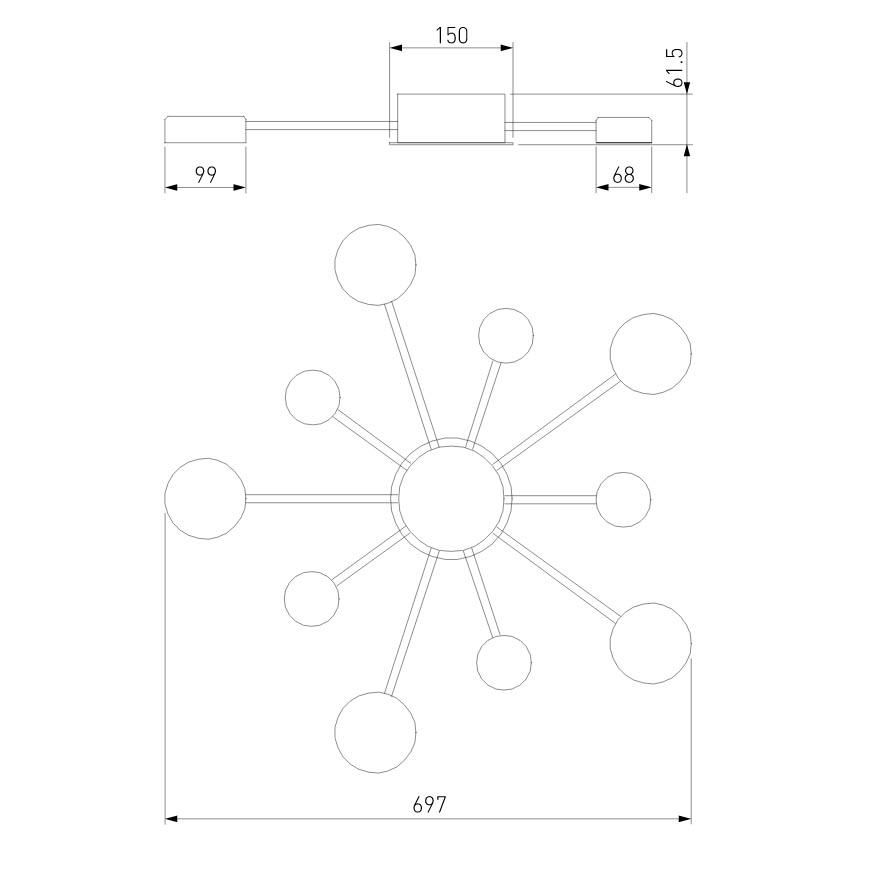 Потолочная светодиодная люстра Eurosvet Nitrino 90242/10 хром