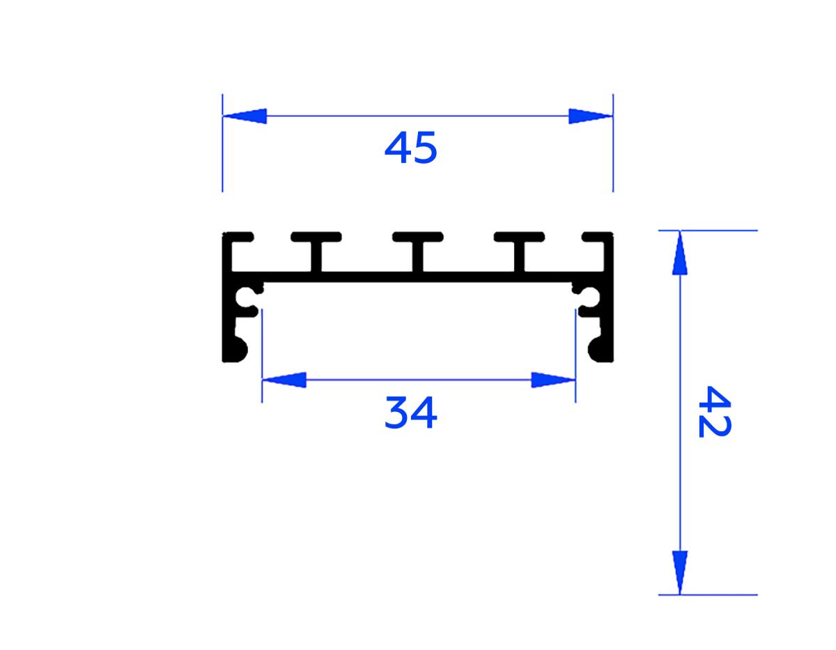 Профиль алюминиевый накладной/подвесной "Profile System" AMBRELLA LIGHT ILLUMINATION GP3070BK