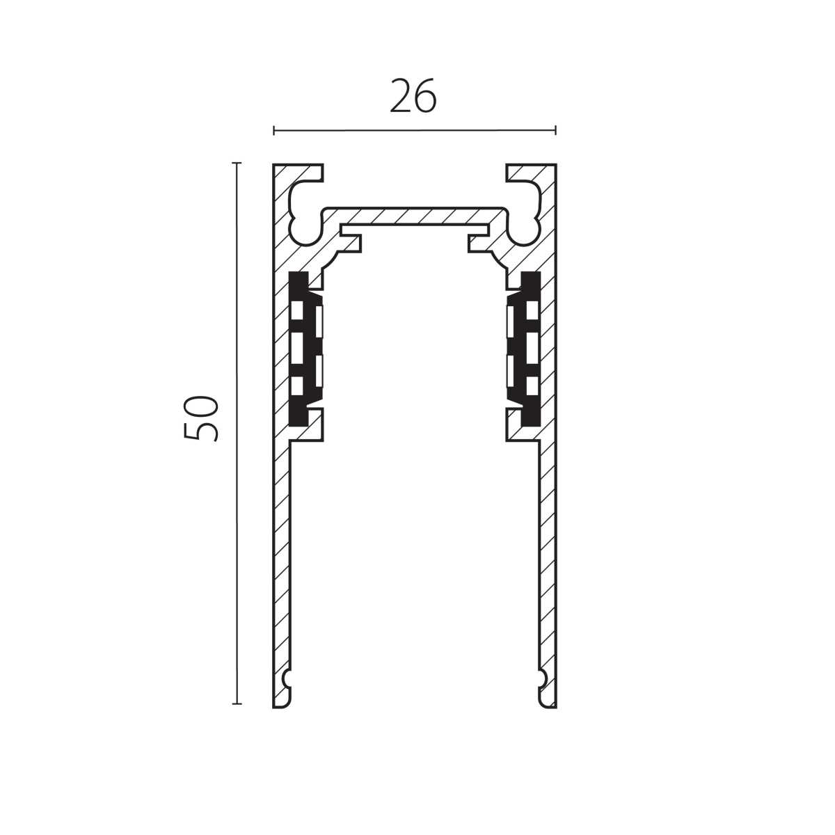 Трек накладной UNO 48V 2м (Заглушки и декоративный экран в комплекте) Uno Lightstar 509026