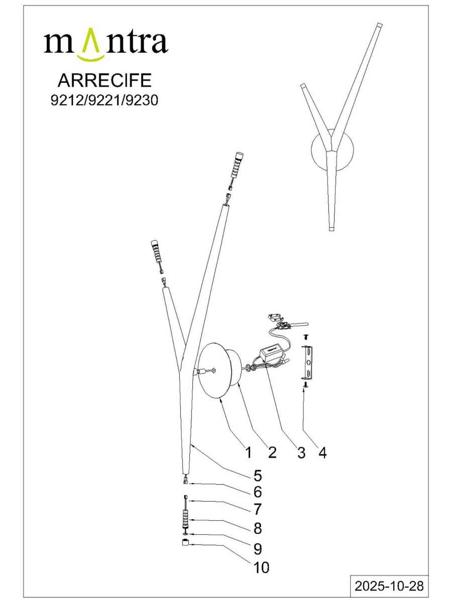Настенный светильник Mantra Arrecife 9230