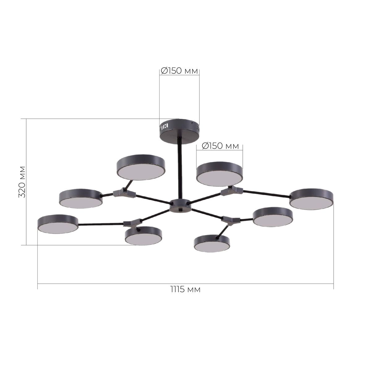 Потолочная светодиодная люстра Evoluce Monta SLE6003-702-08