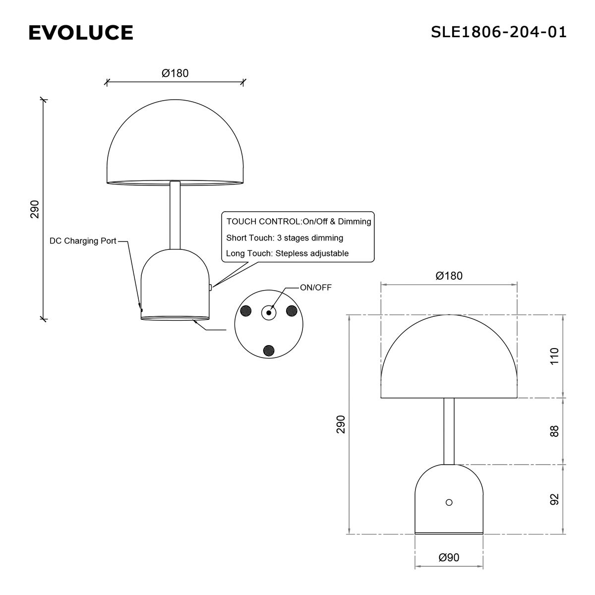 Настольная лампа Evoluce SLE1806-204-01