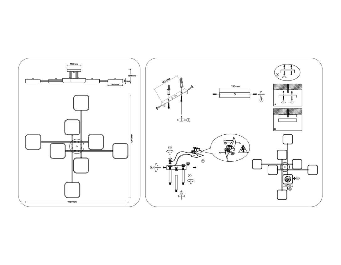 Люстра на штанге Ambrella light COMFORT FL516346