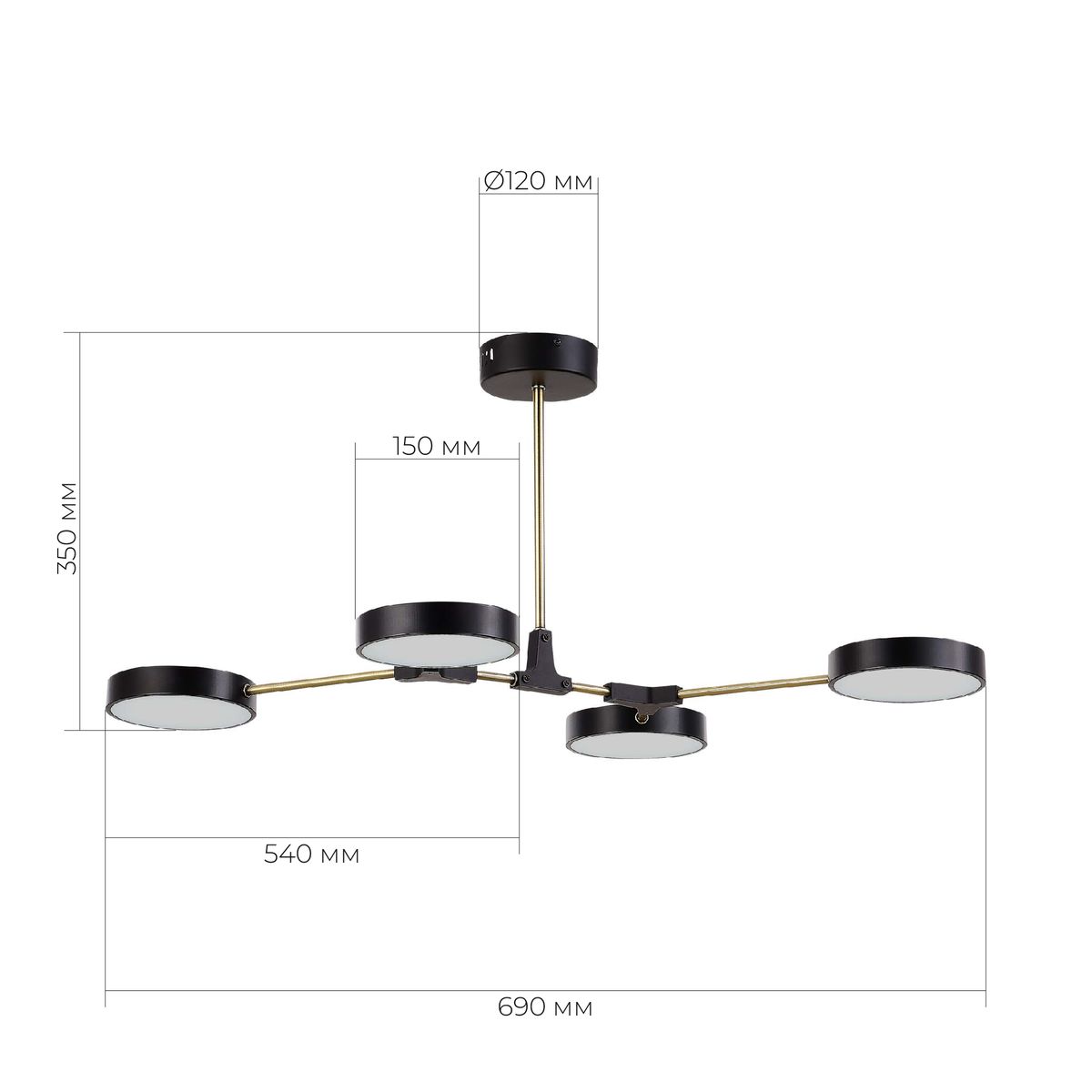 Потолочная светодиодная люстра Evoluce Monta SLE6004-402-04