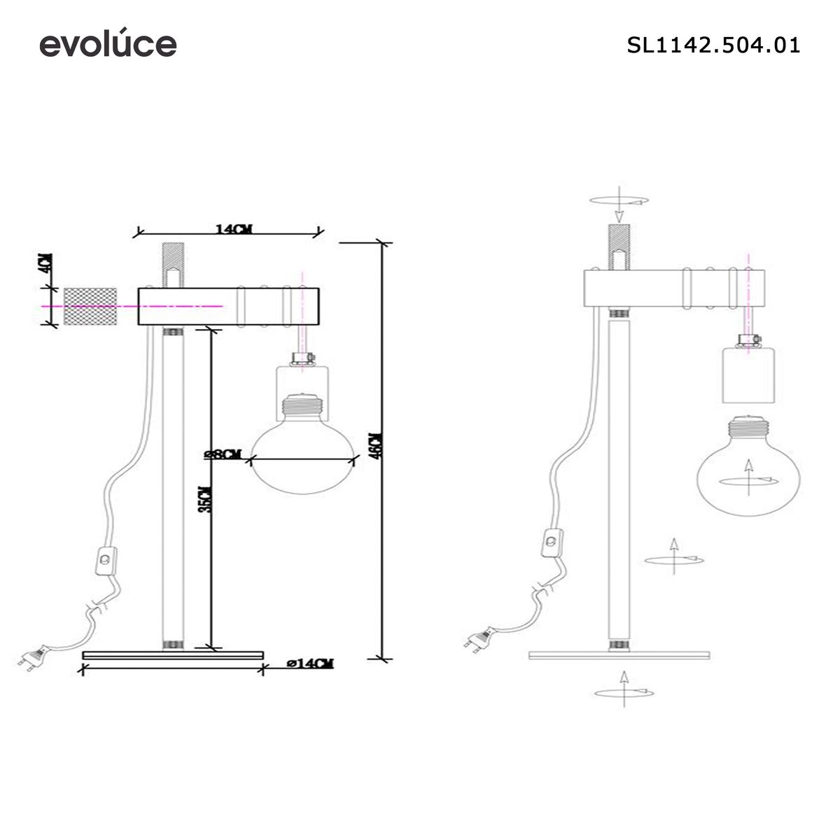 Прикроватная лампа Evoluce Bagetti SL1142.504.01