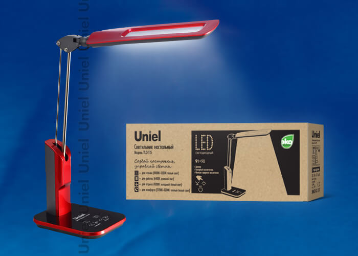 Настольная лампа Uniel TLD-515 Red/LED/900Lm/2700-6400K/Dimmer 09104