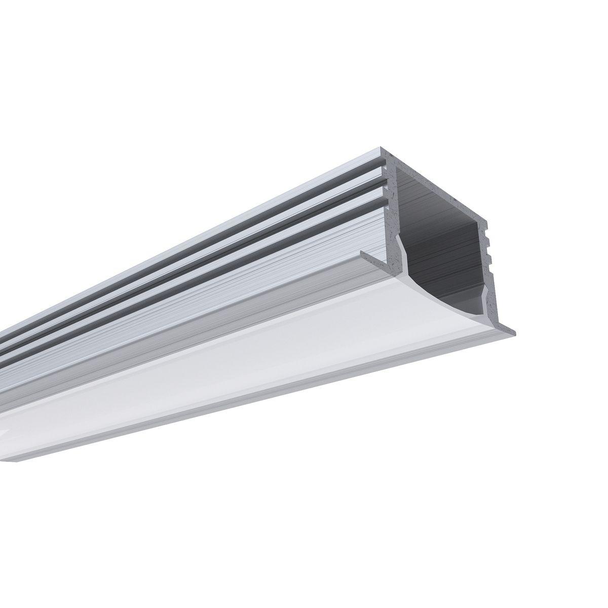 Профиль встраиваемый с рассеивателем серебро 2м. OGM GM-08-12