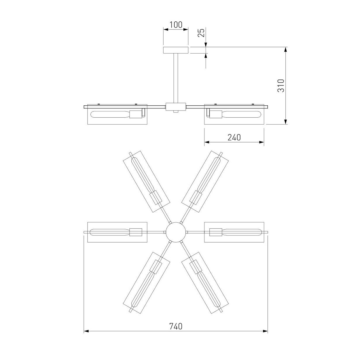 Потолочная люстра Eurosvet Trompeta 70144/6 хром