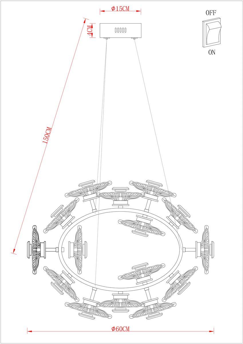 Подвесная светодиодная люстра Arte Lamp Cherish A2097LM-90GO