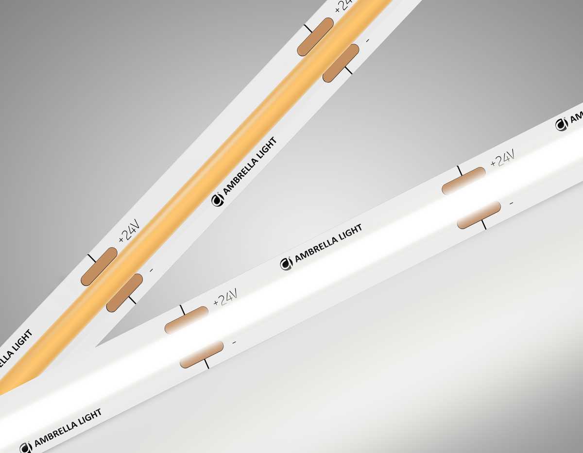 Светодиодная лента Ambrella Light GS4752 COB 528Led/14W m/ 24V IP20 4500K/ 5m*10mm*2mm (2 конт.) GS4752