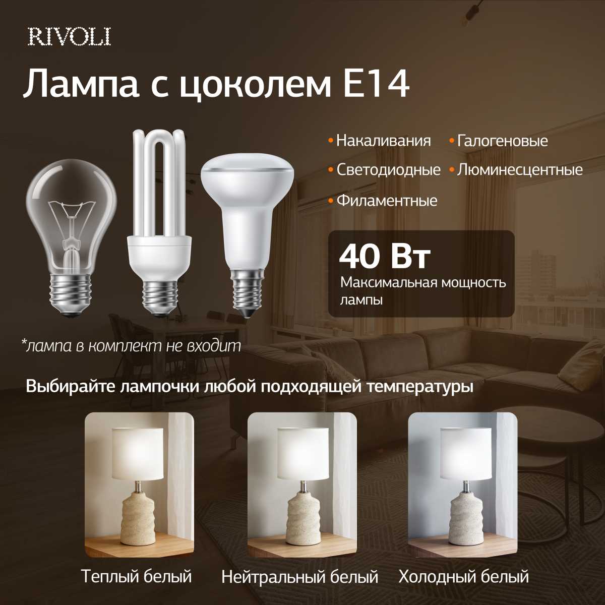 Настольная лампа Rivoli Marian 7549-502 Б0070135