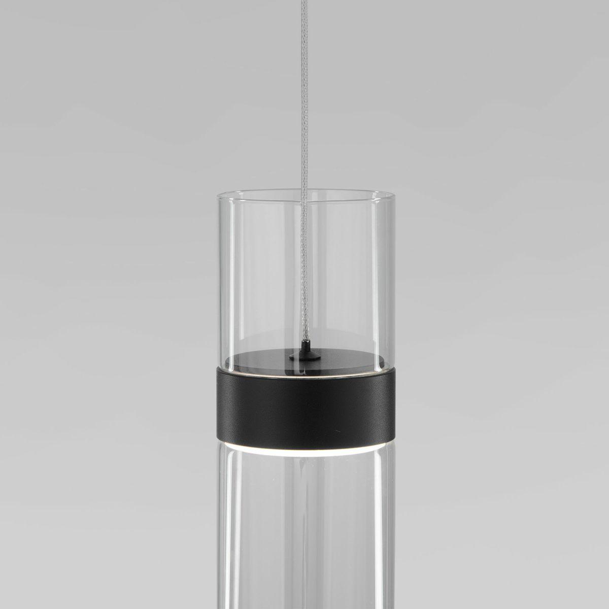 Подвесной светодиодный светильник Eurosvet Lumen 50244/1 Led черный/прозрачный