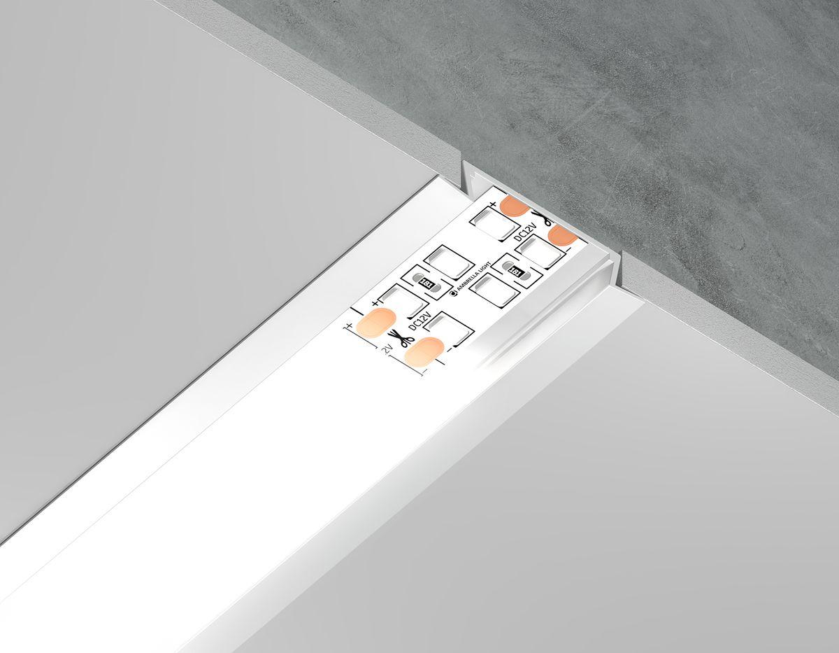 Встраиваемый профиль с рассеивателем Ambrella Illumination GP1100WH