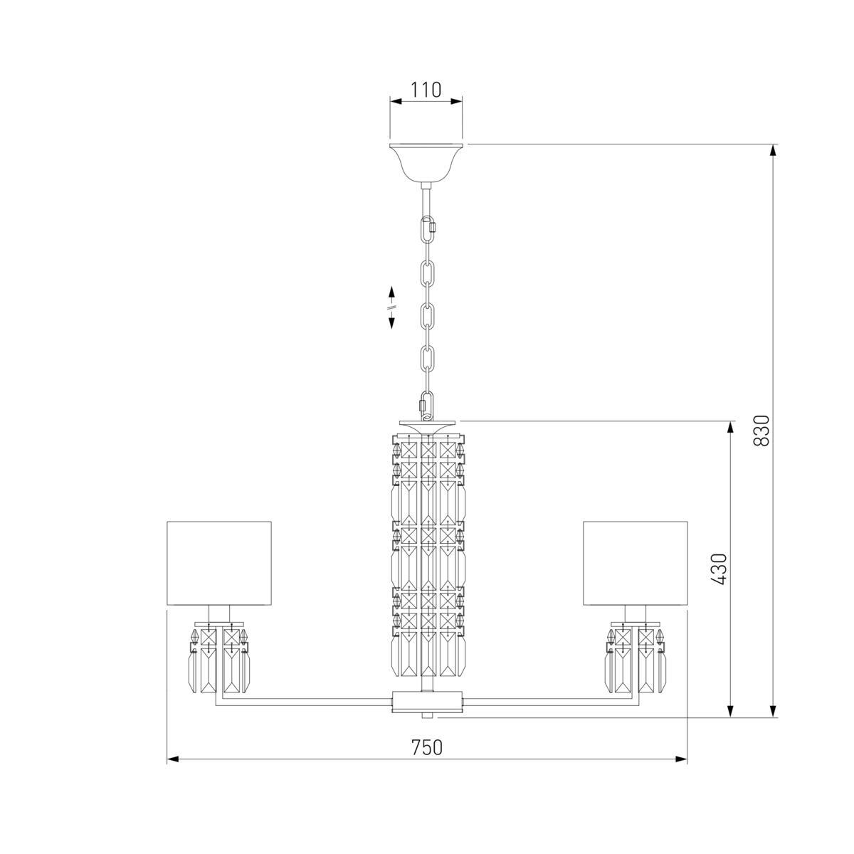 Подвесная люстра Eurosvet Zaffiro 10099/8 хром/прозрачный хрусталь Strotskis