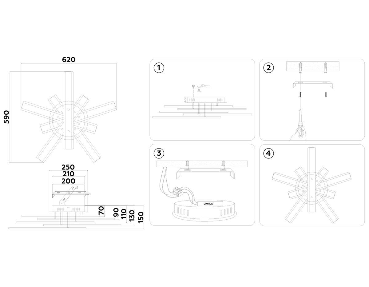 Потолочная светодиодная люстра Ambrella light Acrylica Original FA8906